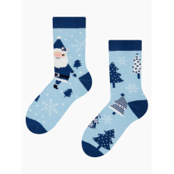 Fröhliche warme Kindersocken Dedoles Santa in Blau (DKWS1074)