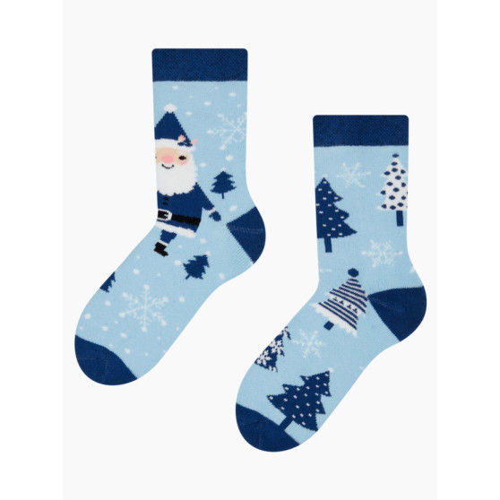 Fröhliche warme Kindersocken Dedoles Santa in Blau (DKWS1074)