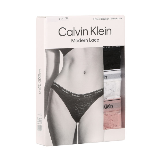 3PACK Brasil-Slips für Damen Calvin Klein mehrfarbig (QD5225E-N8I)