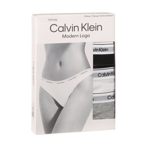 3PACK Damen Tangas Calvin Klein mehrfarbig (QD5209E-MPI)