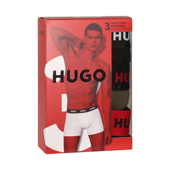 3PACK Herren Klassische Boxershorts HUGO mehrfarbig (50503079 972)