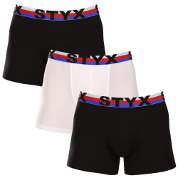 3PACK Herren Boxershorts Styx lang Sport elastisch mehrfarbig dreifarbig (3U19001)