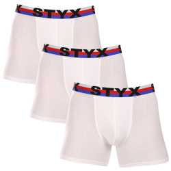 3PACK Herren Boxershorts Styx lang Sport elastisch weiß dreifarbig (3U2061)