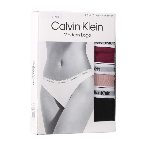 3PACK Damen Tangas Calvin Klein mehrfarbig (QD5209E-NP6)