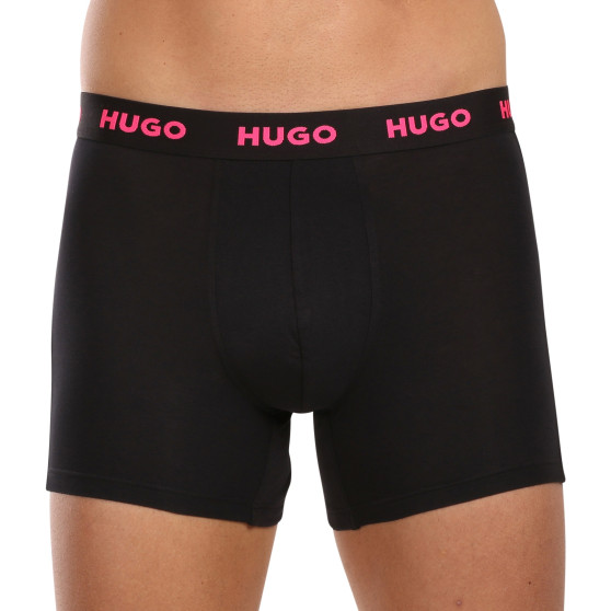 3PACK Herren Klassische Boxershorts HUGO schwarz (50503079 971)