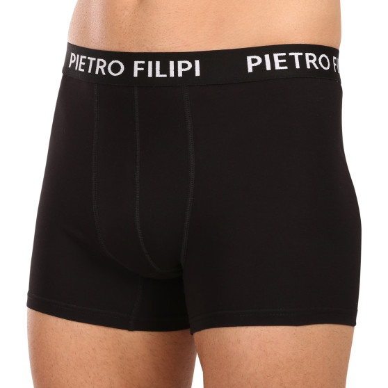 3PACK Herren Klassische Boxershorts Pietro Filipi schwarz (3BCL004)