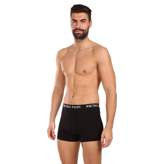 3PACK Herren Klassische Boxershorts Pietro Filipi schwarz (3BCL004)