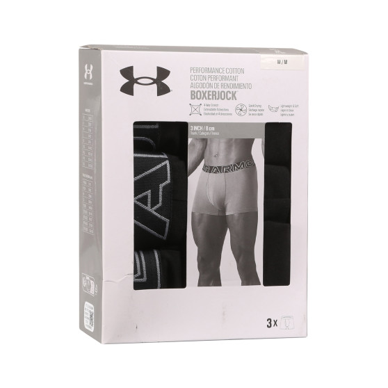 3PACK Herren Klassische Boxershorts Under Armour schwarz (1383891 001)