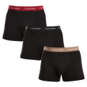 3PACK Herren Klassische Boxershorts Calvin Klein schwarz (U2662G-NOP)