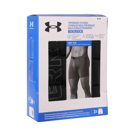 3PACK Herren Klassische Boxershorts Under Armour schwarz (1383884 001)