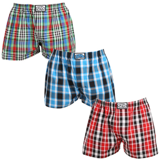 3PACK Herren Boxershorts Styx klassischer Gummizug Übergröße mehrfarbig (3E103436)