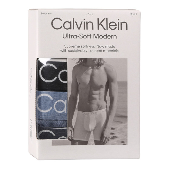 3PACK Herren Klassische Boxershorts Calvin Klein mehrfarbig (NB3188A-PU5)