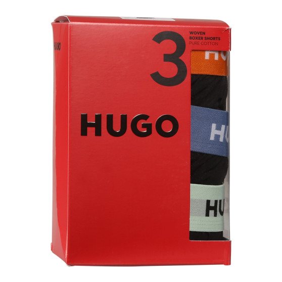 3PACK Herren Boxershorts HUGO schwarz (50518079 961)