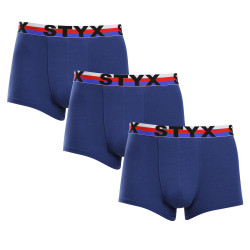 3PACK Styx Herren Boxershorts Sport elastisch dunkelblau tricolour (3G1968)