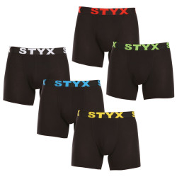 5PACK Herren Klassische Boxershorts Styx long sportlicher Gummizug schwarz (5U9601)