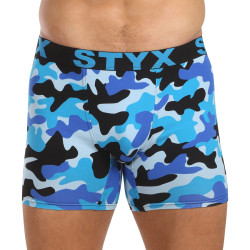 Styx Herren Boxershorts lang Kunst Sport Gummi Camouflage blau (UN1850)