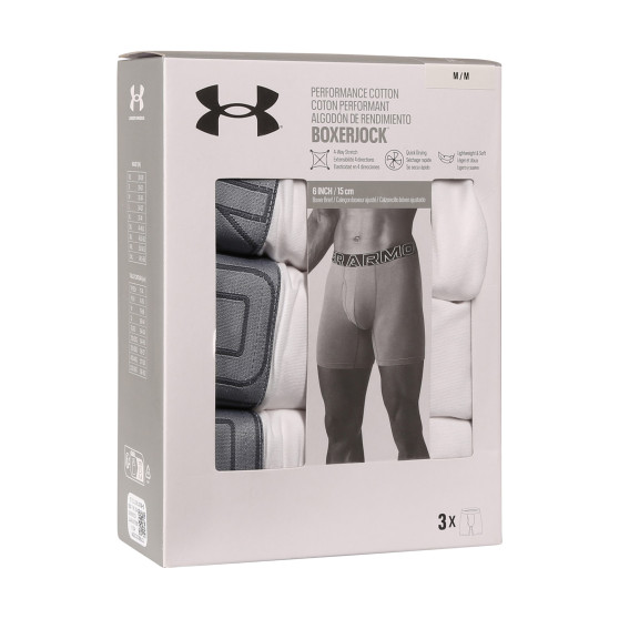 3PACK Herren Klassische Boxershorts Under Armour weiß (1383889 100)