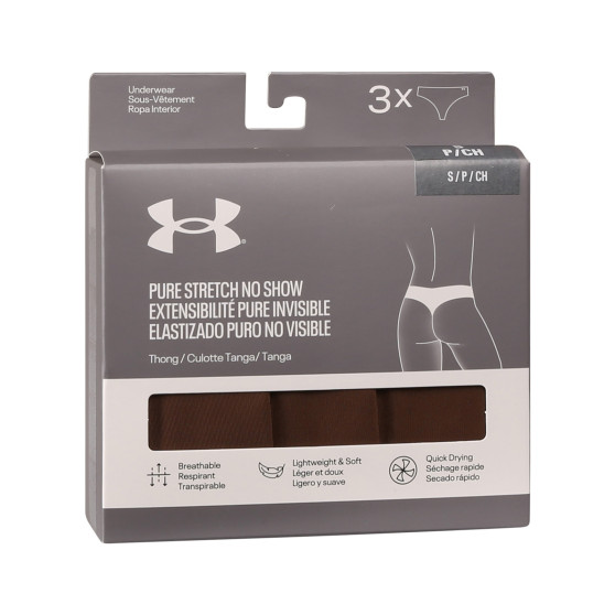 3PACK Damen Tangas Under Armour braun (1383893 625)