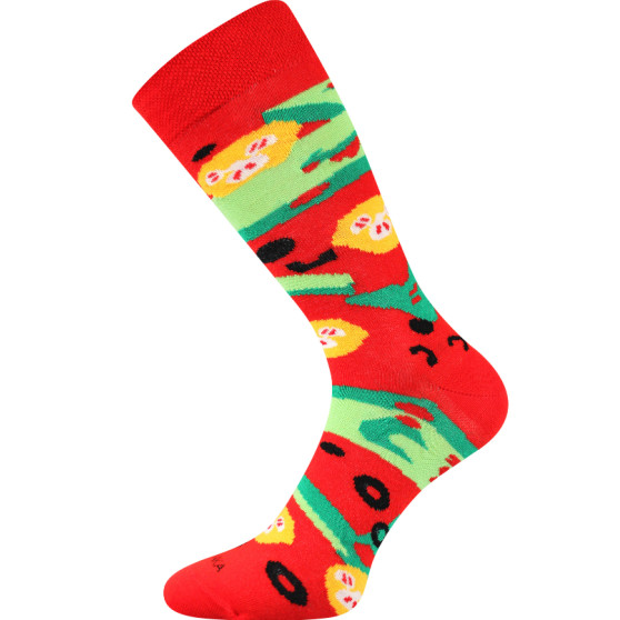 Socken Lonka lang mehrfarbig (Pizza-margherita)