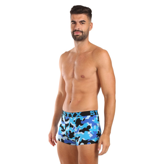 Styx Herren Boxershorts Kunst Sport Gummi Camouflage blau (G1850)