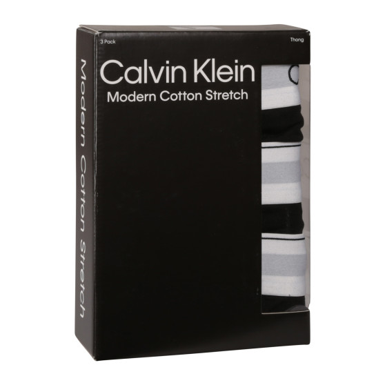 3PACK Herren-Tanga Calvin Klein schwarz (NB3226A-001)