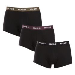 3PACK Herren Klassische Boxershorts HUGO schwarz (50517878 988)