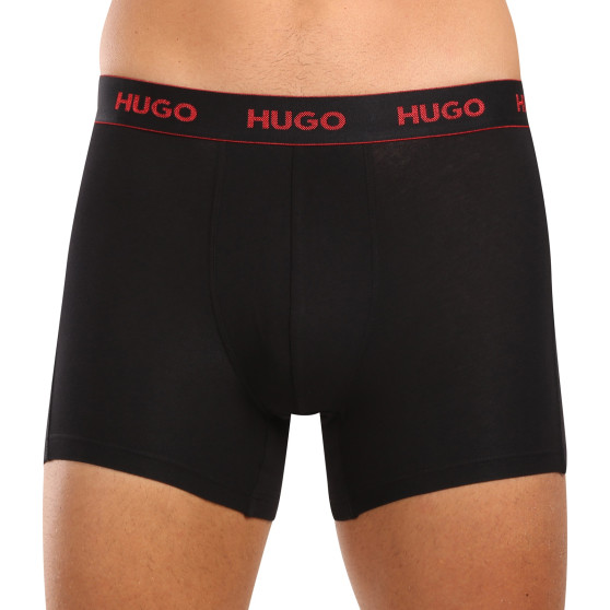 3PACK Herren Klassische Boxershorts HUGO schwarz (50517886 991)